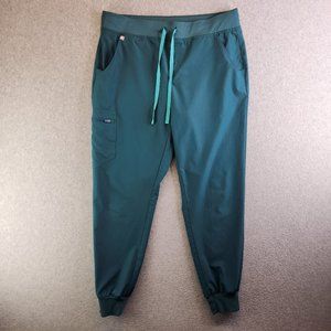 Figs Scrub Pants Womens L Caribbean Blue Fionlite Zamora Joggers Zip Cargo